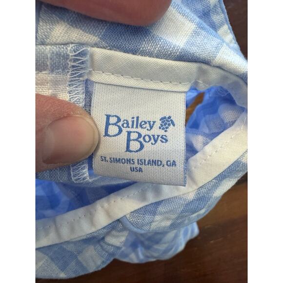 Bailey Boys 100% Linen Gingham Dressy Short Bubble $66 Baby Boys Sz 6 Months - Picture 4 of 9